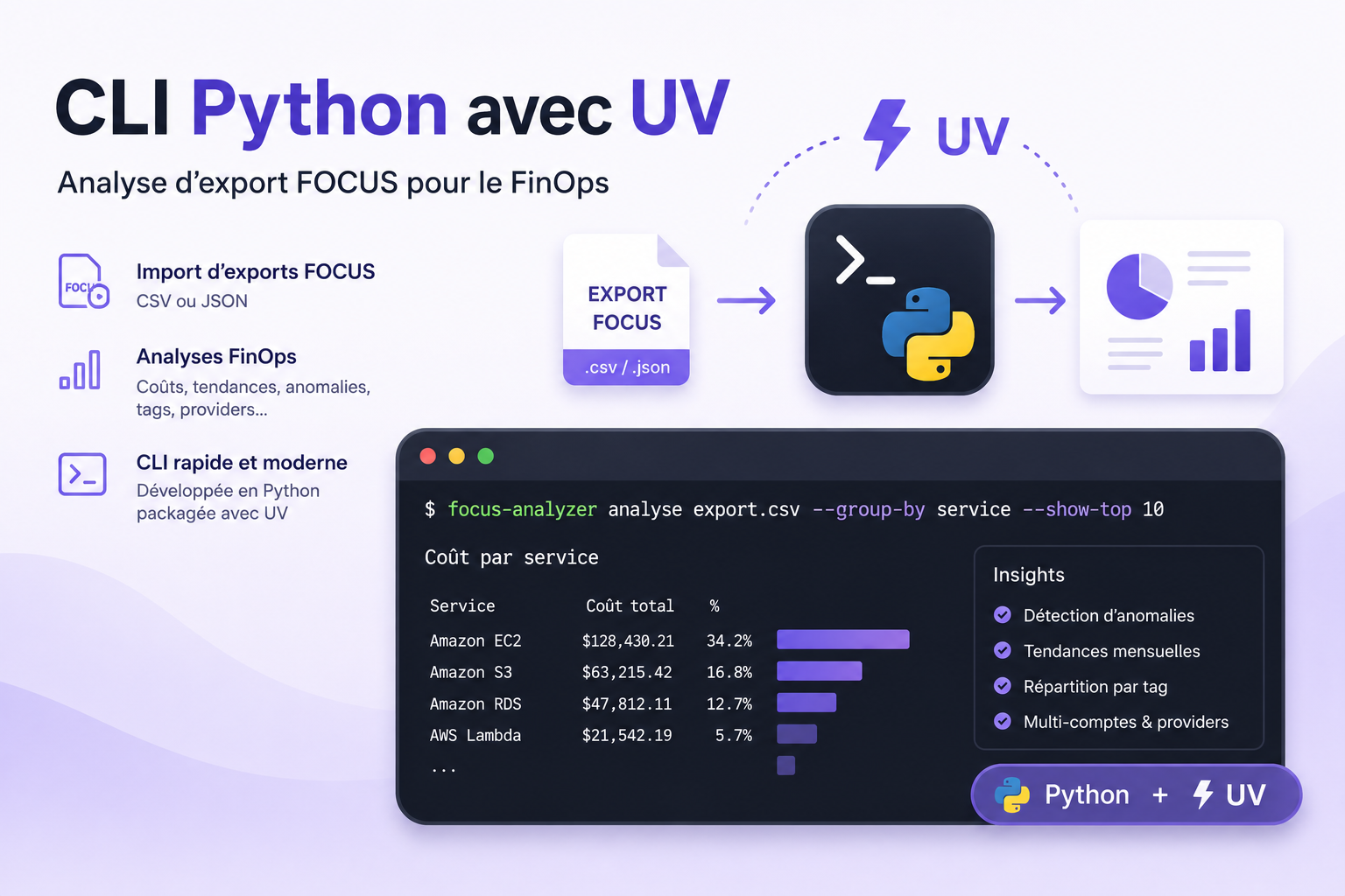 Featured image of post FinOps FOCUS Analyzer : construire une CLI d'analyse de facturation cloud
