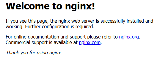 Welcome page nginx